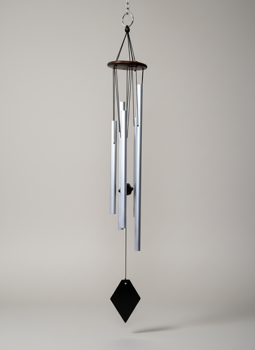 432 Hz wind chime hanging outdoors