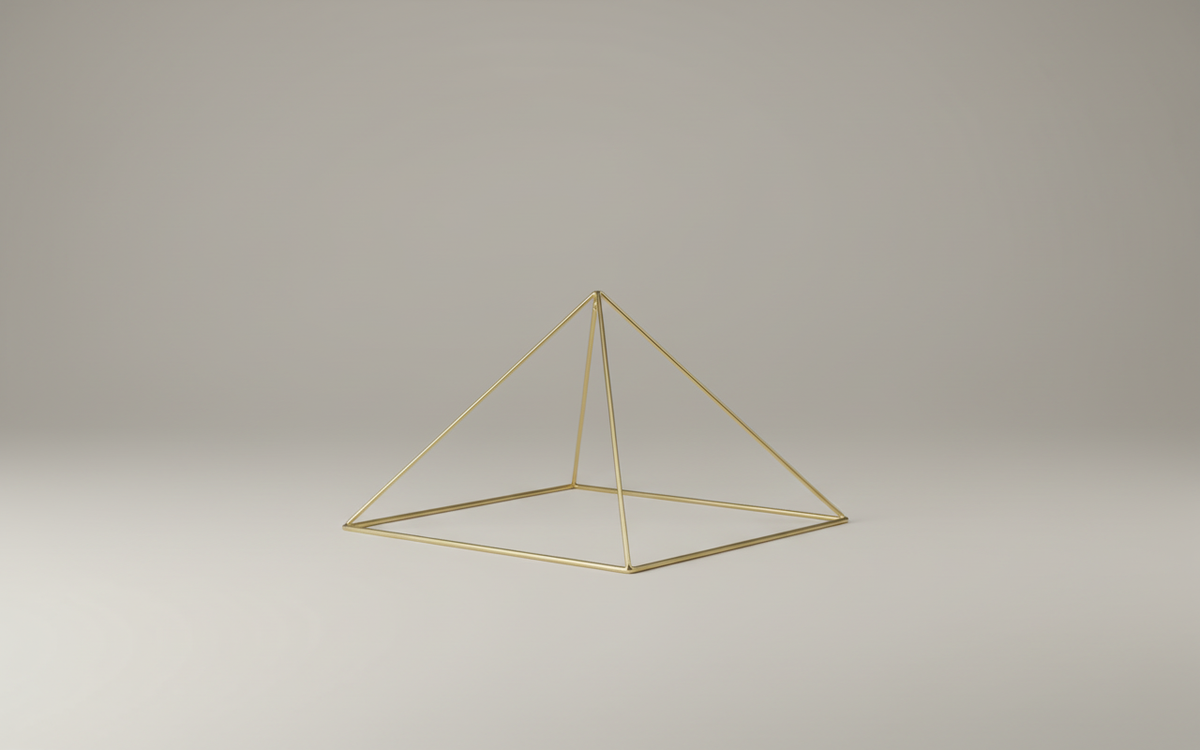 9" Meditation Pyramid - 24k Gold-plated Copper — product photo 6