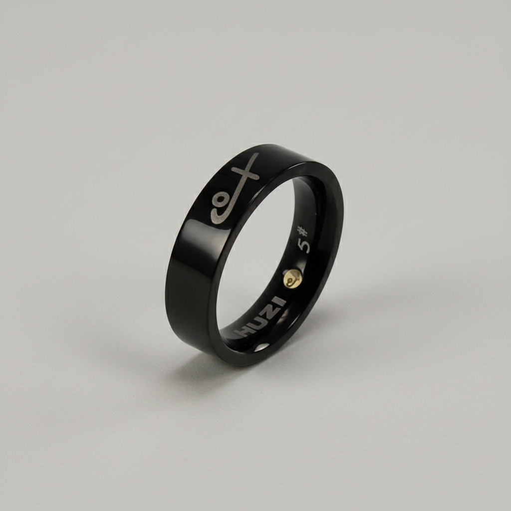 Shuzi EMF Protection Black Ring (SS) — alternate view