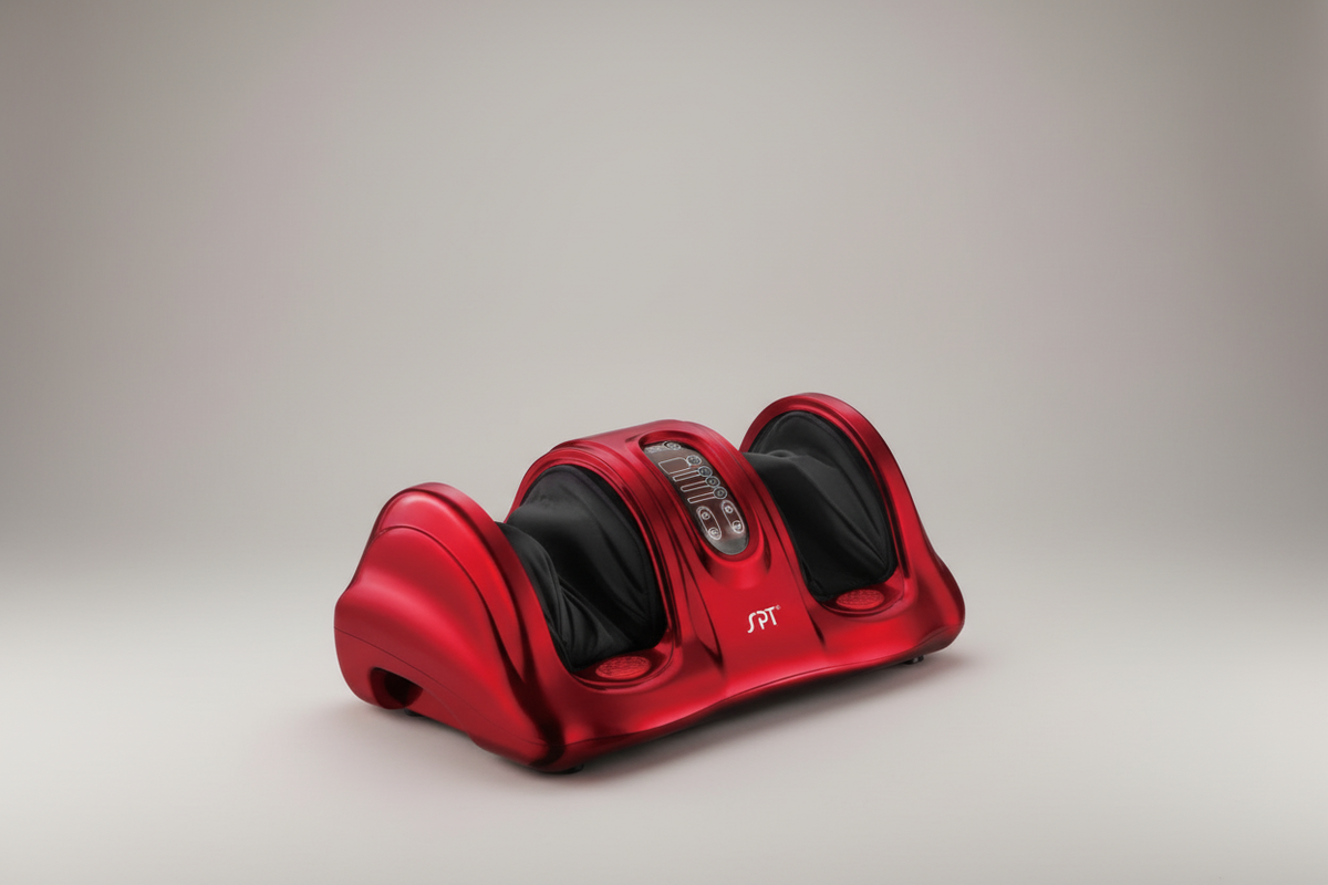 Reflexology Foot Massager with Heat and Far-Infrared — in use