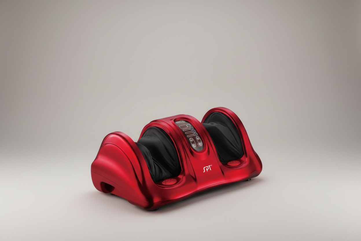 Reflexology Foot Massager with Heat and Far-Infrared — in use
