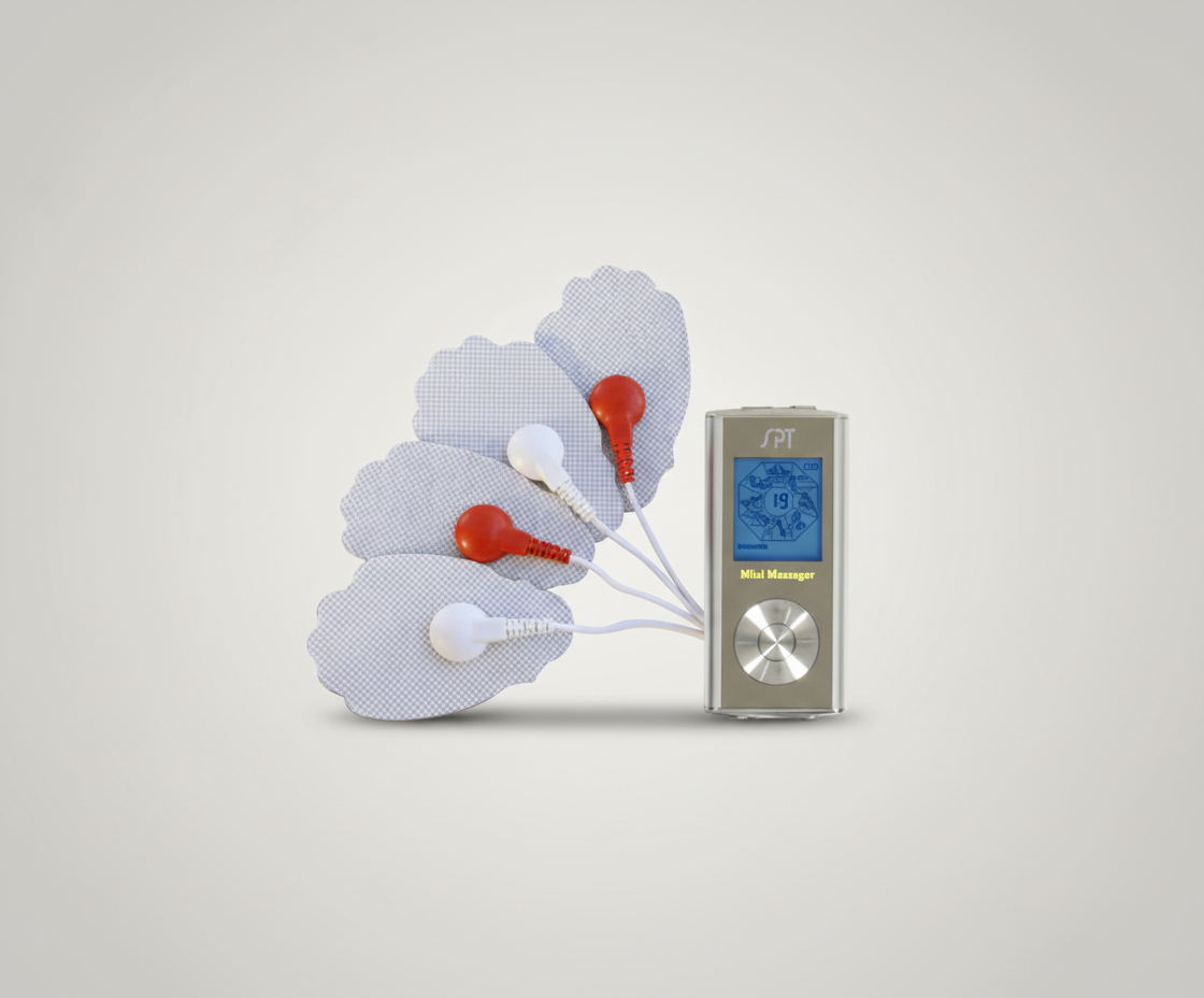 Mini Electric Pulse Massager — in use
