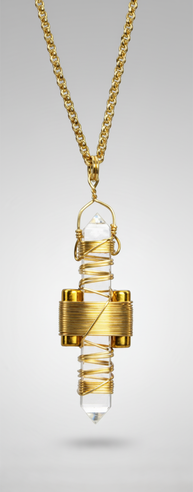 Buddha Maitreya Etheric Weaver Pendant — in use