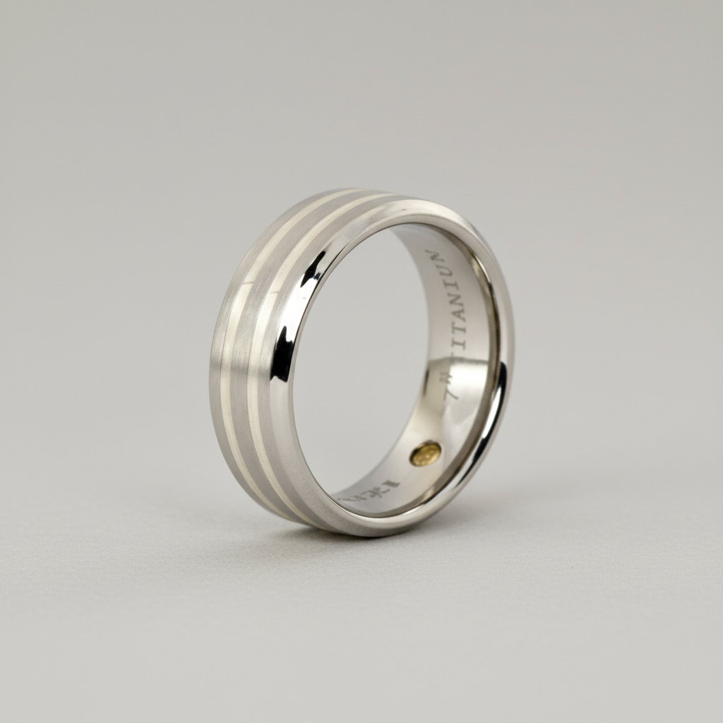 Shuzi EMF Protection Titanium Stripe Ring — alternate view