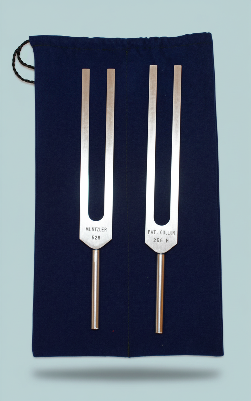 Cellulite Reduction Set Tuning Forks — in use
