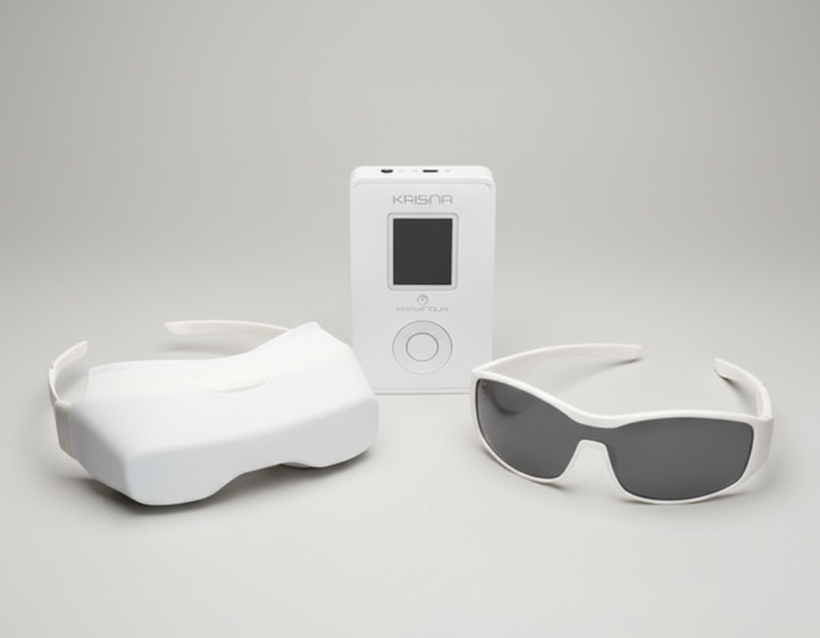 Kasina Deep Vision Bundle: MindPlace Kasina console with DeepVision open-eye Ganzfeld eyewear