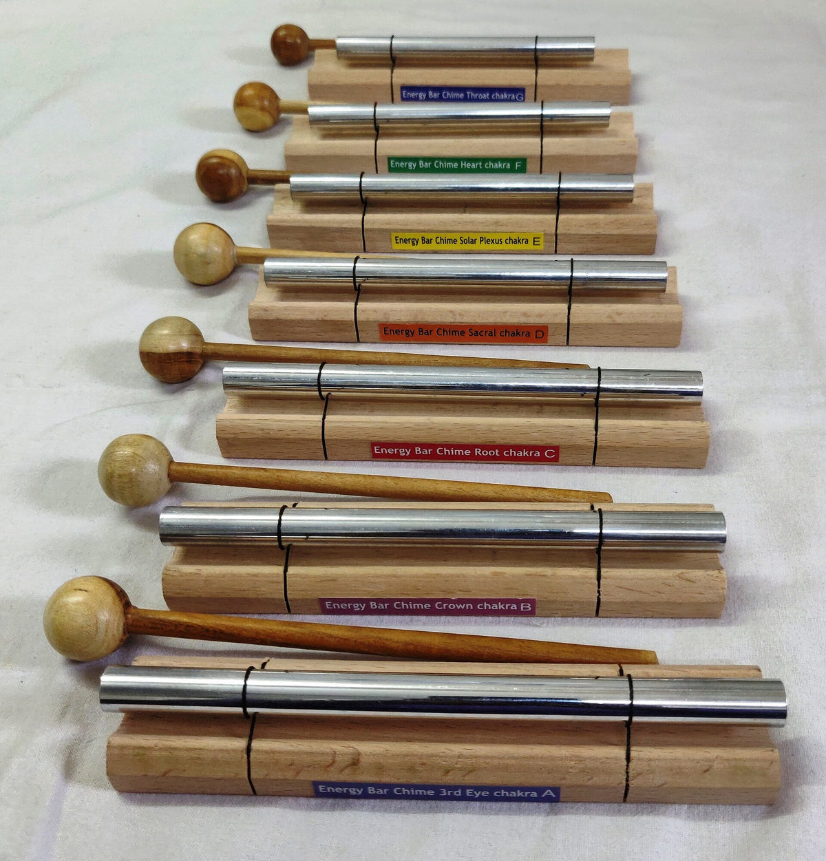 Chakra 7 chime bar set, alternate view
