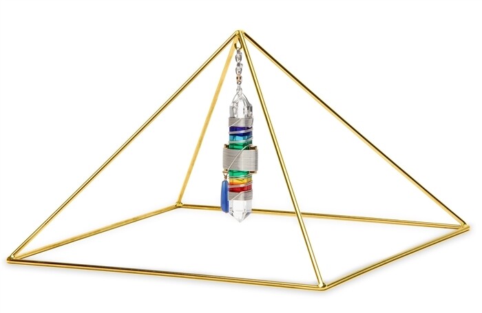 9" Meditation Pyramid - 24k Gold-plated Copper — alternate view