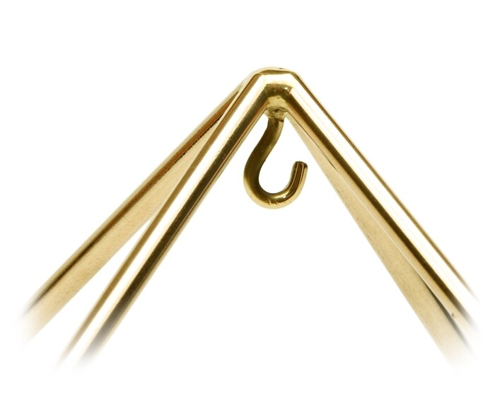 9" Meditation Pyramid - 24k Gold-plated Copper — in use
