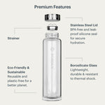Boroux Glass Water Bottle - 1L — in use