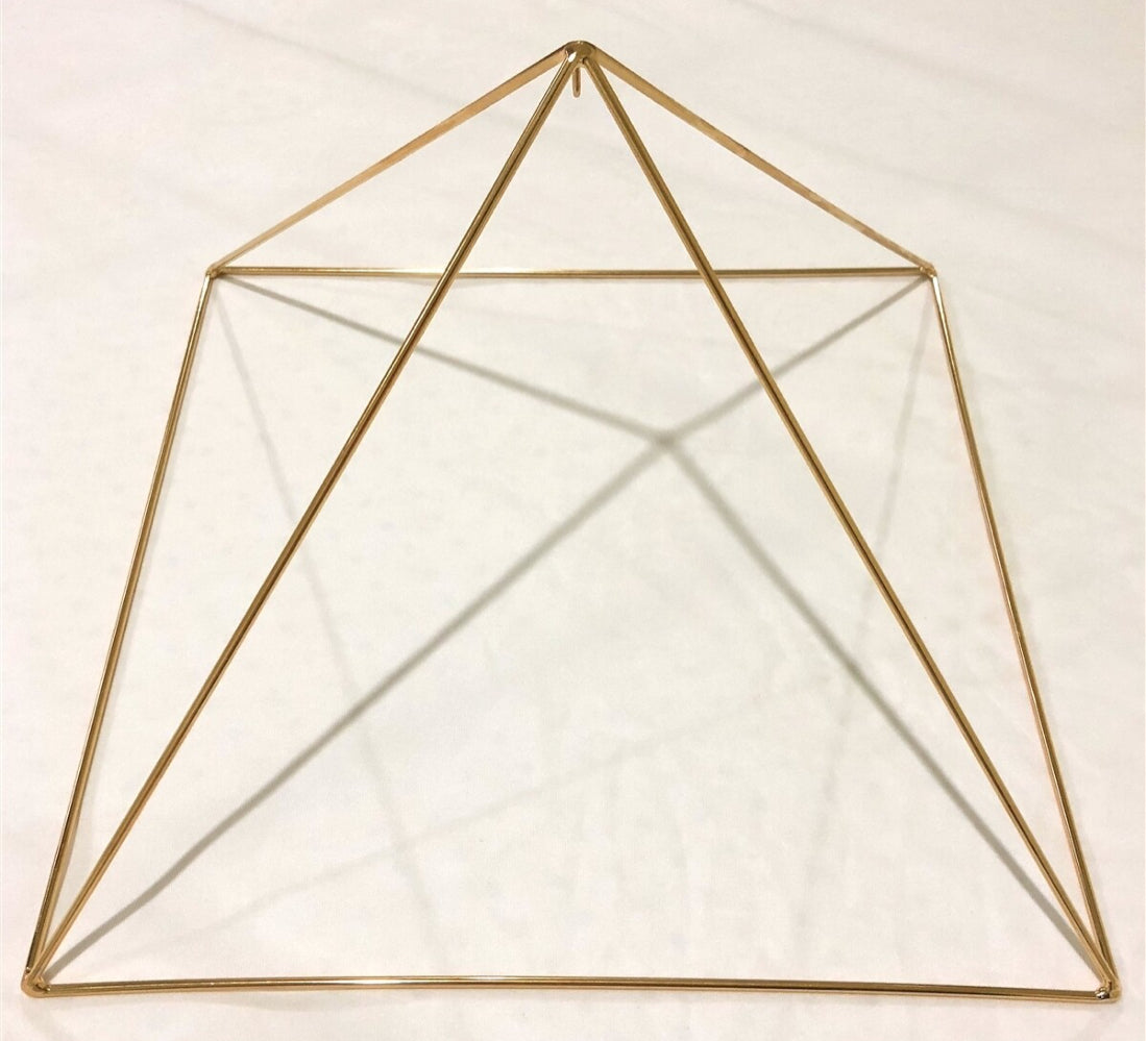12" Meditation Pyramid - 24k Gold-plated Copper