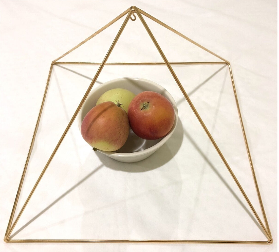 12" Meditation Pyramid - 24k Gold-plated Copper — in use
