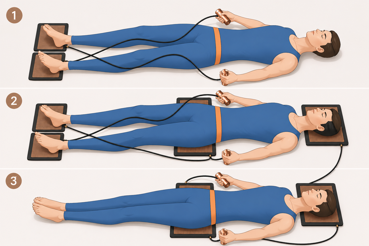 Eeman relaxation circuit in use — passive nervous system reset and stress relief therapy