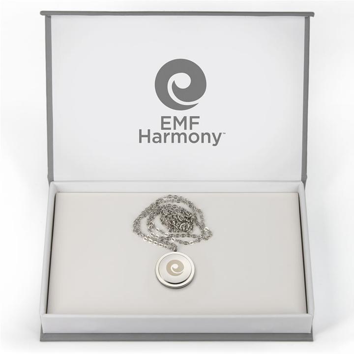 EMF Harmony Protection Pendant Necklace — in use