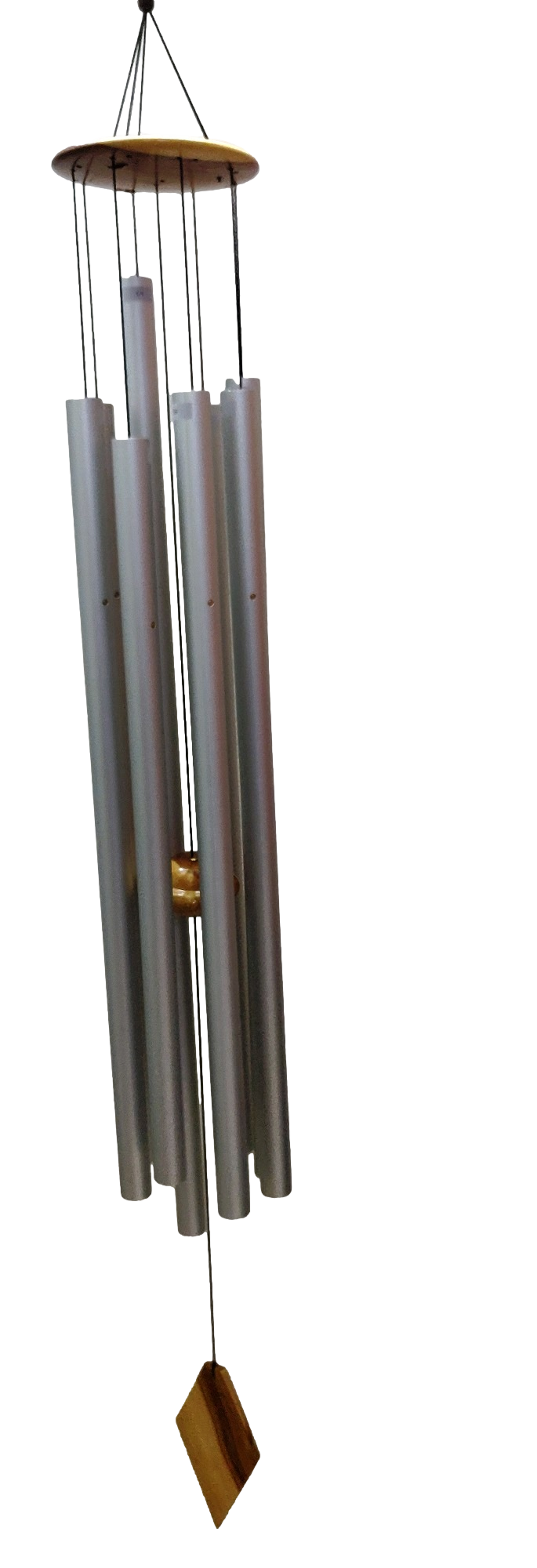 Fibonacci wind chime hanging outdoors
