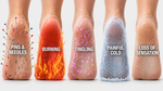 Foot sensation neuropathy symptoms — tingling, burning, numbness supported by WelAide Neuro Builder electrostimulation