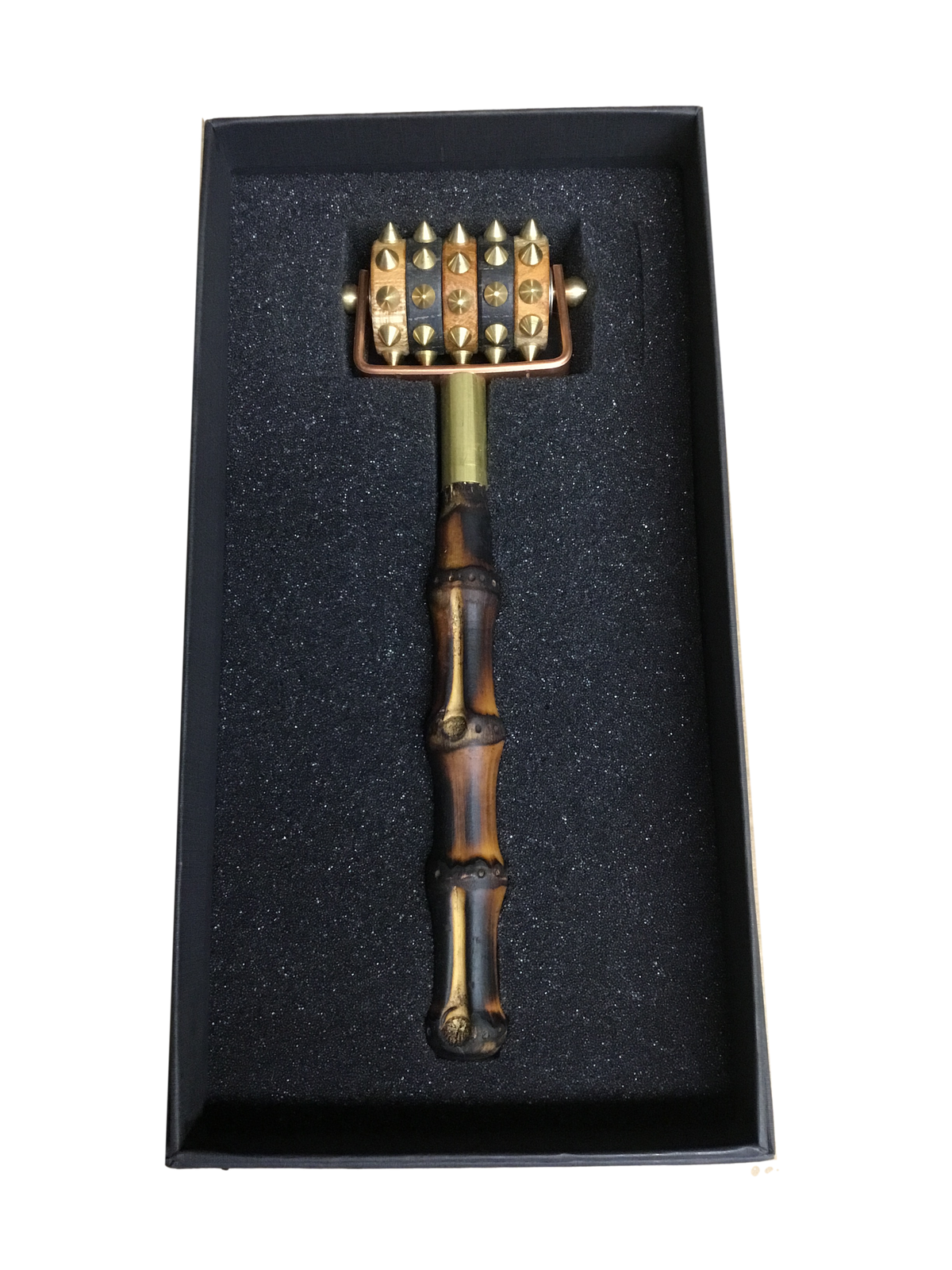 Spiked Wooden Hand Roller - Body & Foot Acupressure massager — in use