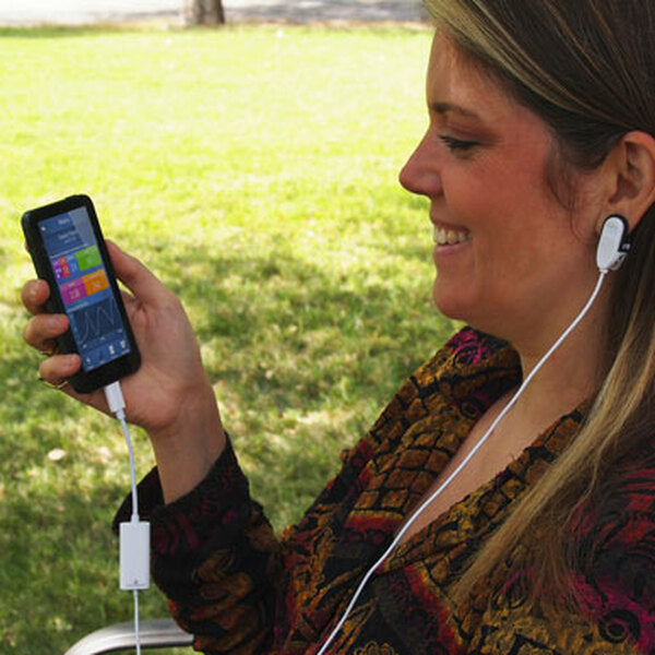 HeartMath Inner Balance Stress and Tension trainer — in use