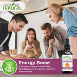 Why Not Natural liquid B complex for energy support, beside colleagues working together at a table