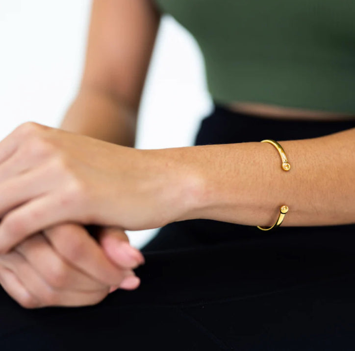 Life Harmony Energies Pure Light Cuff - EMF Protection Bracelet — in use