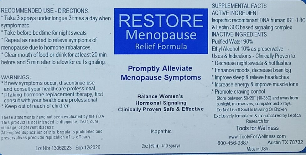 RESTORE - Menopause Relief Formula — alternate view