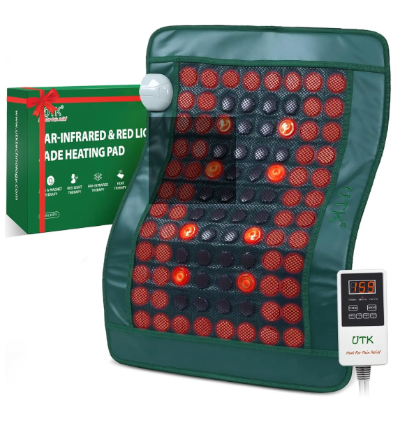 Far Infrared and Red Light Heating Pad with Jade Stone and Magnets