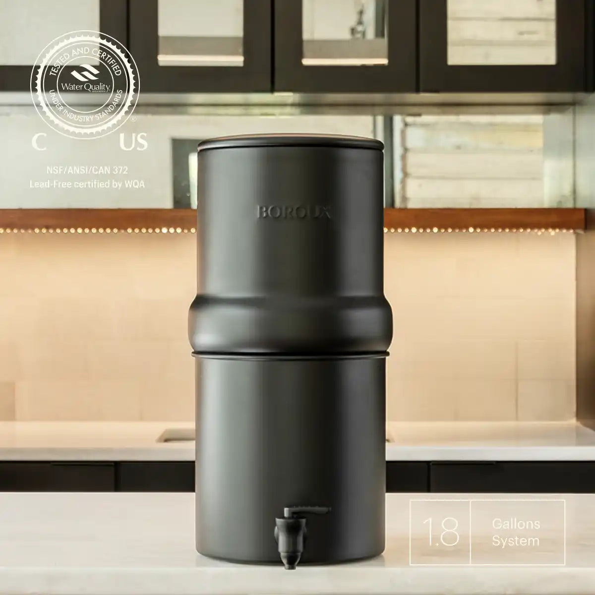 BOROUX Legacy™ Compact Water Filter System — Black variant