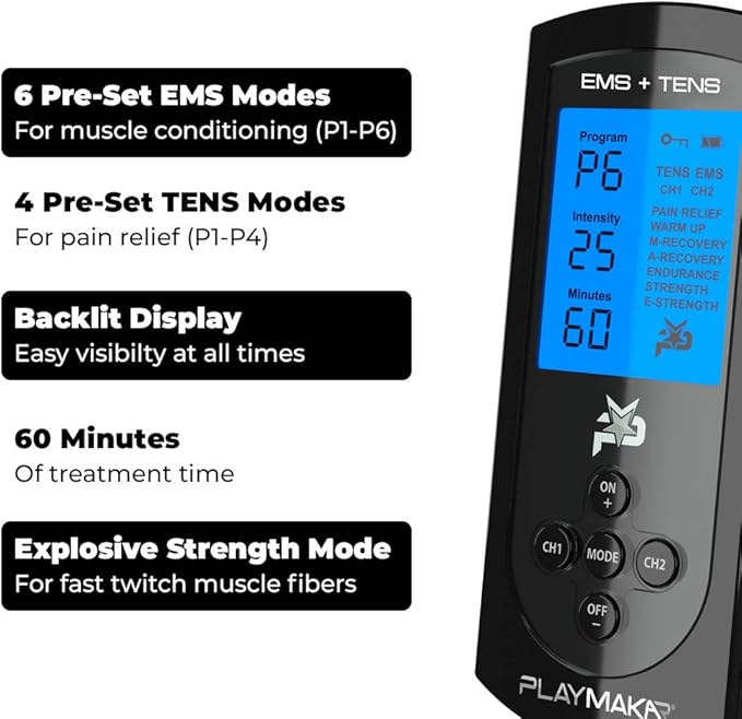 PlayMakar SPORT Muscle Stimulator with Explosive Strength Mode — in use
