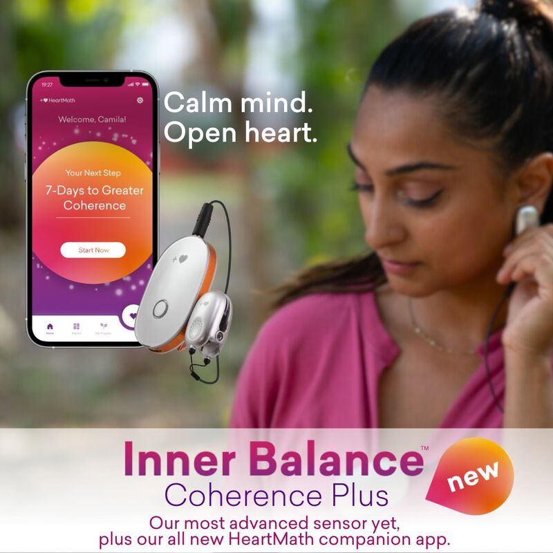 Inner Balance™ Coherence Plus - Bluetooth Sensor — in use