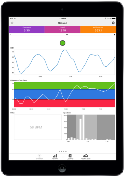 HeartMath Inner Balance Stress and Tension trainer — alternate view