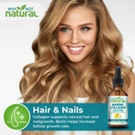 Marine collagen and biotin supplement for healthy hair, skin, and nails from a wellness brand in Texas, USA