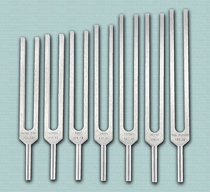 Chakra Tuning Forks Set — in use