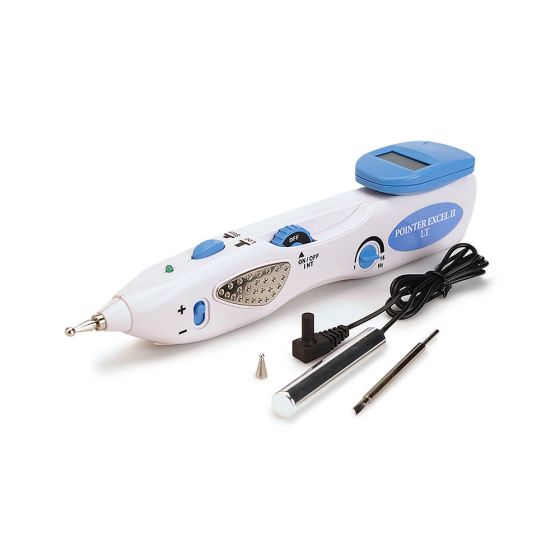 Pointer Excel II LT acupuncture point locator and stimulator with probe tips, hand electrode and lead wire