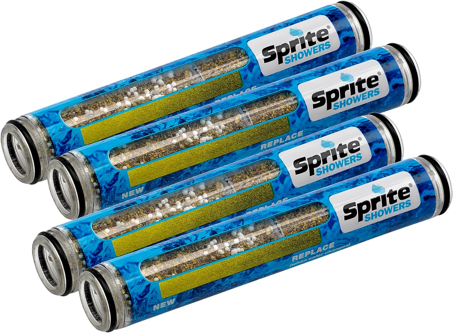 Sprite Showers handheld shower filter replacement cartridges, four pack, with colour change indicator