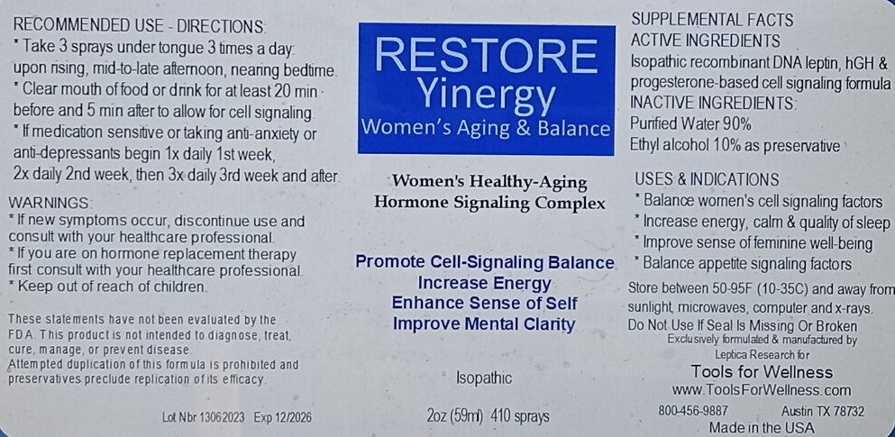 RESTORE - Yinergy - Women's Aging & Balance Formula — alternate view